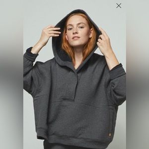 Brand New Lunya Restore Double Faced Hoodie Pullover size M dark mercurial grey